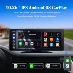 10.26inch ワイヤレス CarPlayAutoAuto デュアル Bluetooth デュアル WiFi 秒で起動 Android ナビゲーター PND