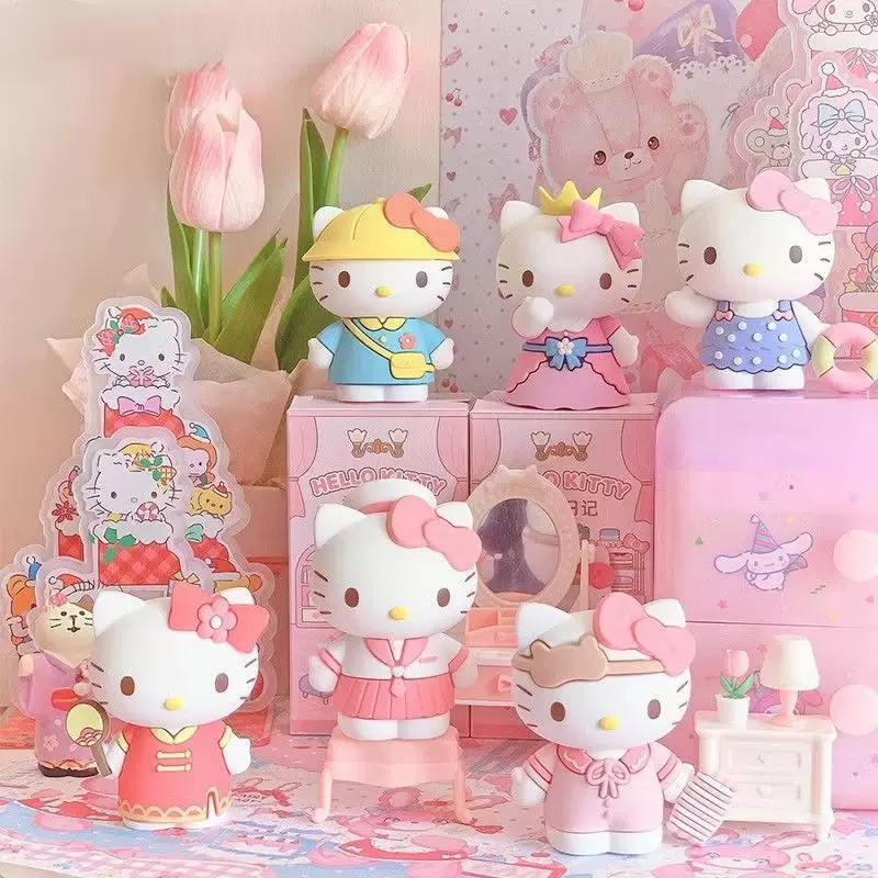 Hello Kitty, Sanrio, минифигура для переодевания, милая настольная кукла, игрушка, подарок на день рождения