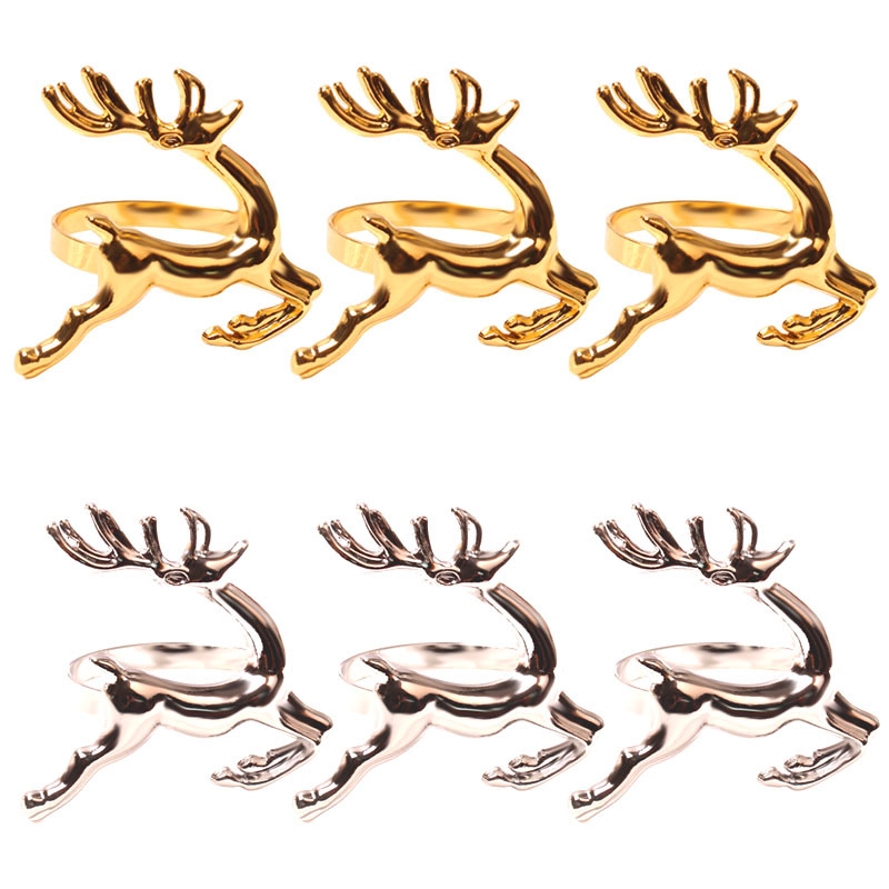 Banquet Occasion Stainless Steel Material Christmas Fashion Animal Stainless Steel Napkin Ring 1 Piece