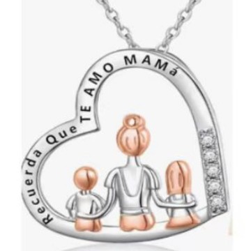 Collana con pendente a cuore inciso mamma e figlio donna_voghion.com