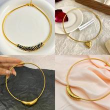 2025年新款欧美新款环形软项圈设计磁吸项链INS跨境爆款钛钢项饰