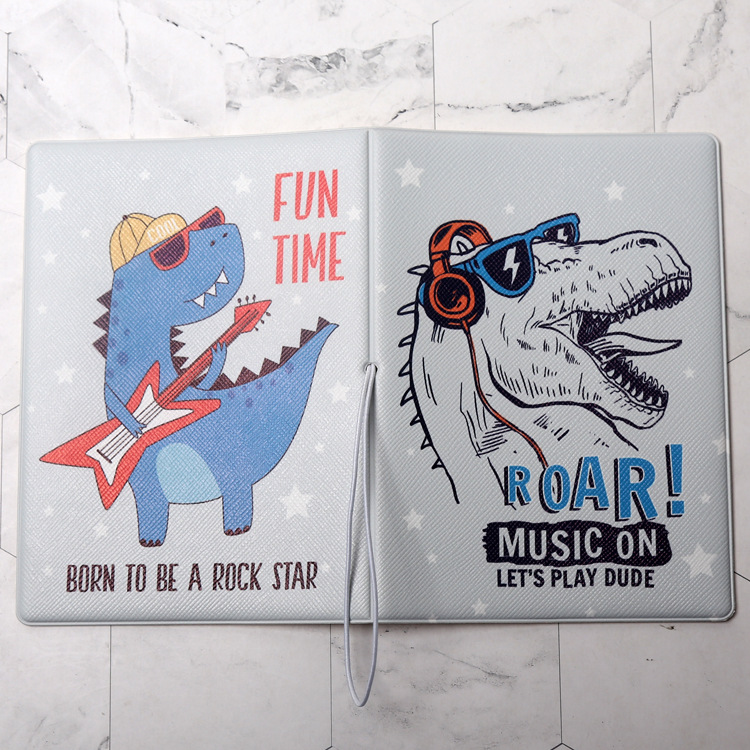 All Seasons Season Unisex Cute Dinosaur Pvc Passport Holders