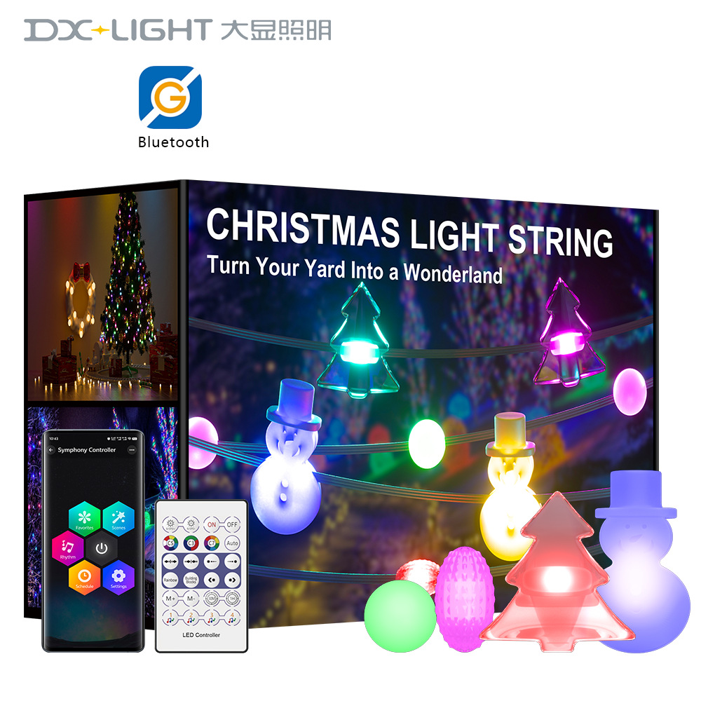 Transfronterizos LED enchufable estilo de navidad interior acampando decoración de cadena de luz rgb pequeña cadena de luz de atmósfera