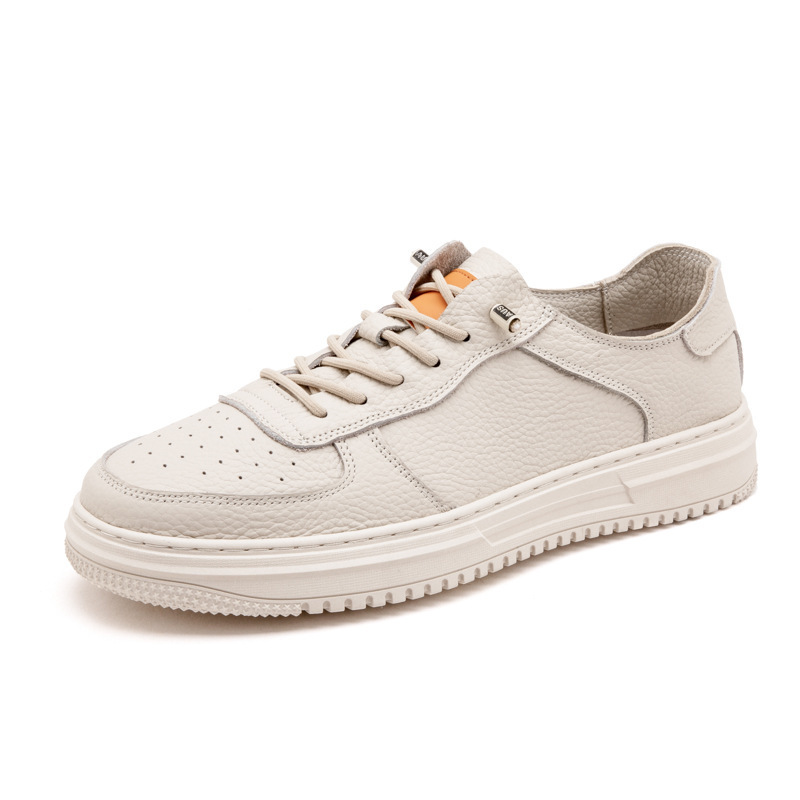 [Patent] First-Layer Cowhide Men's Air Force Sneakers, Breathable, Sweat-Absorbent, Soft-Soled Beanie Shoes, Black and White Panda Shoes
