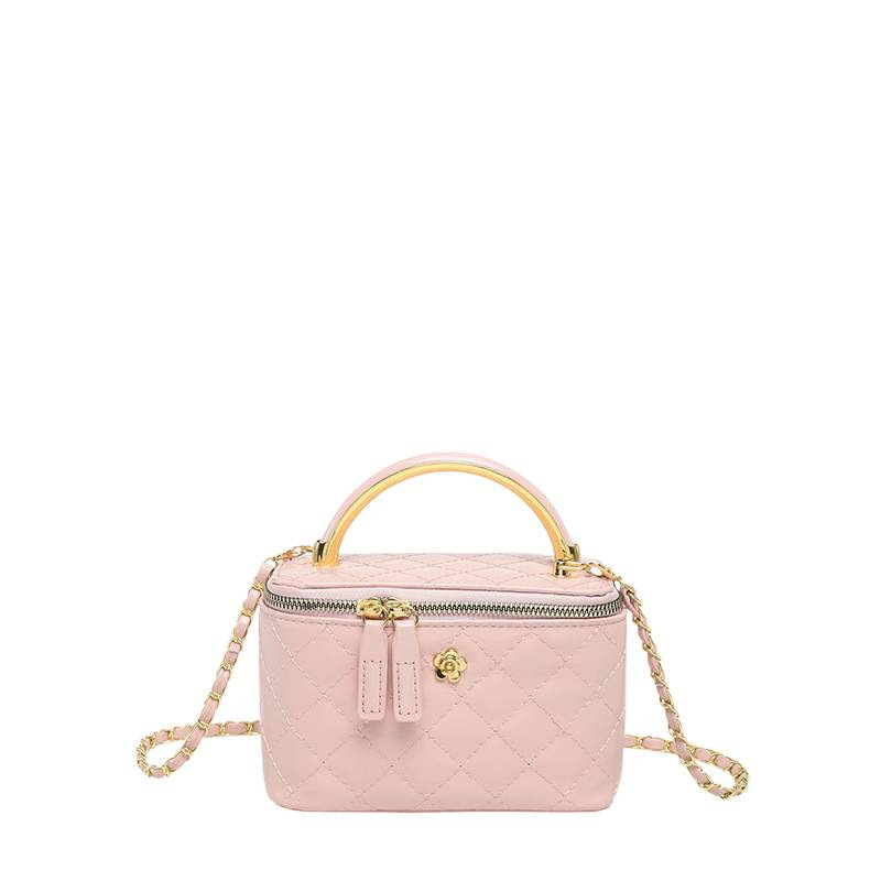 Torebka box camellia z łańcuszkiem i wzorem w diamenty_voghion.com
