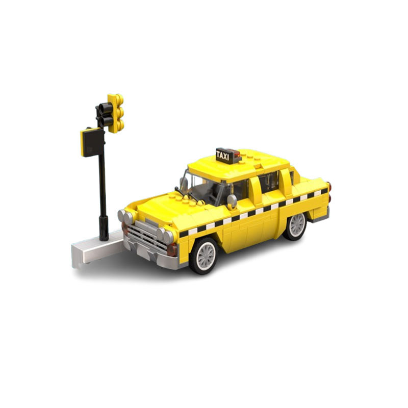Taxi Building Block Construction Model Educational Toy Set_voghion.com