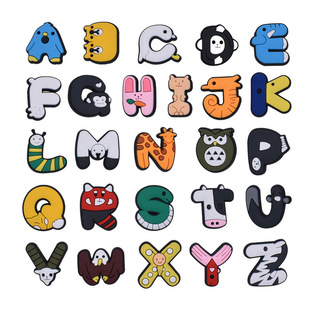 Animal letters PVC soft rubber shoes decorative buckle hole shoes flower shoe buckle DIY shoe accessories Amazon in stock wholesale