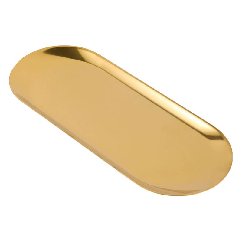 Поставляемая напрямую овальная тарелка из нержавеющей стали, креативная ресторанная десертная тарелка, коммерческий поднос, золотая тарелка для корейской кухни, индивидуальный логотип