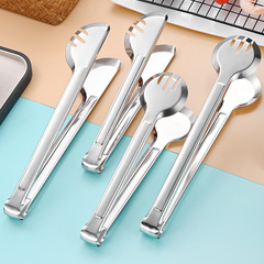 Thickened stainless steel food tongs kitchen barbecue tongs bun bread tongs food tongs meat tongs steak tongs