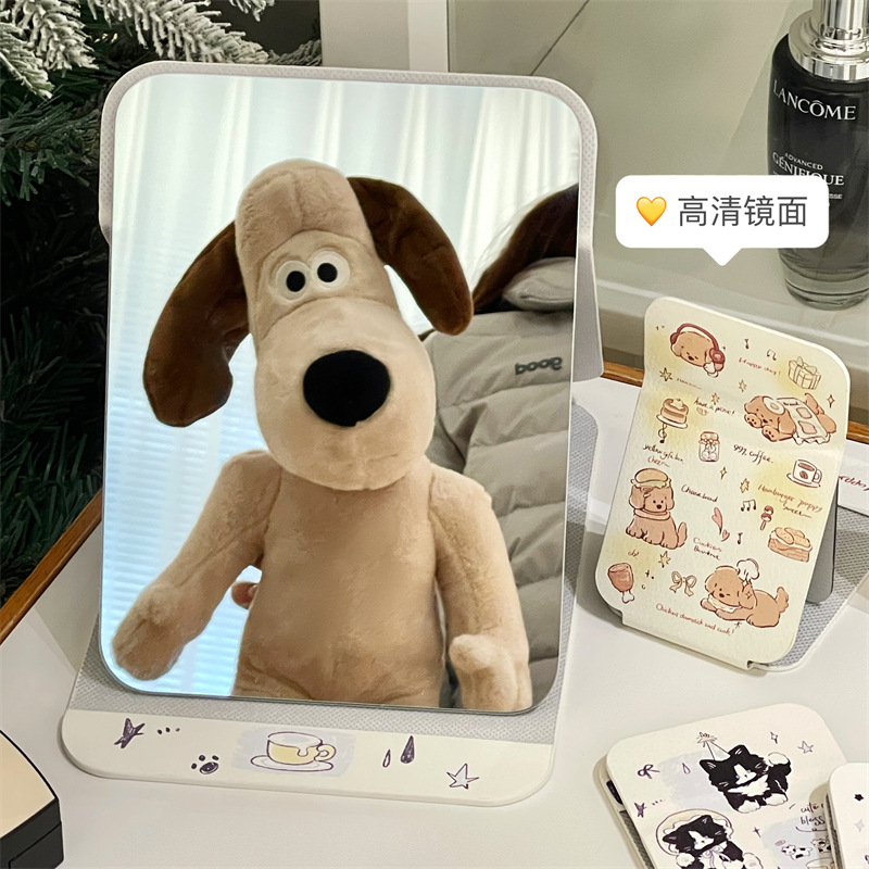 Espejo plegable de oficina, espejo portátil, dormitorio, hermoso espejo de maquillaje de escritorio.