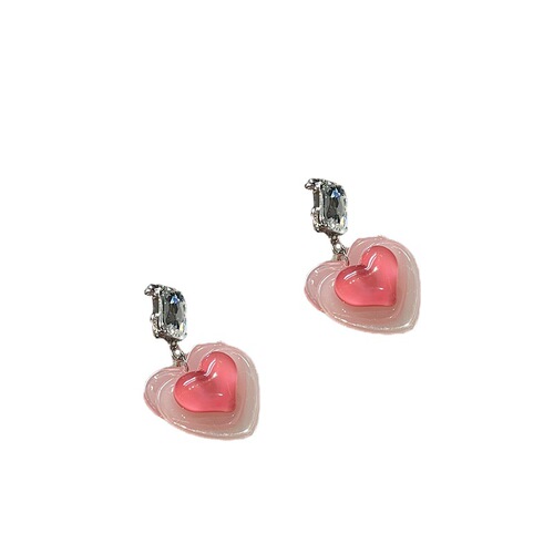 Korean love zircon earrings niche earrings women's pearl flower earrings fashionable long tassel earrings