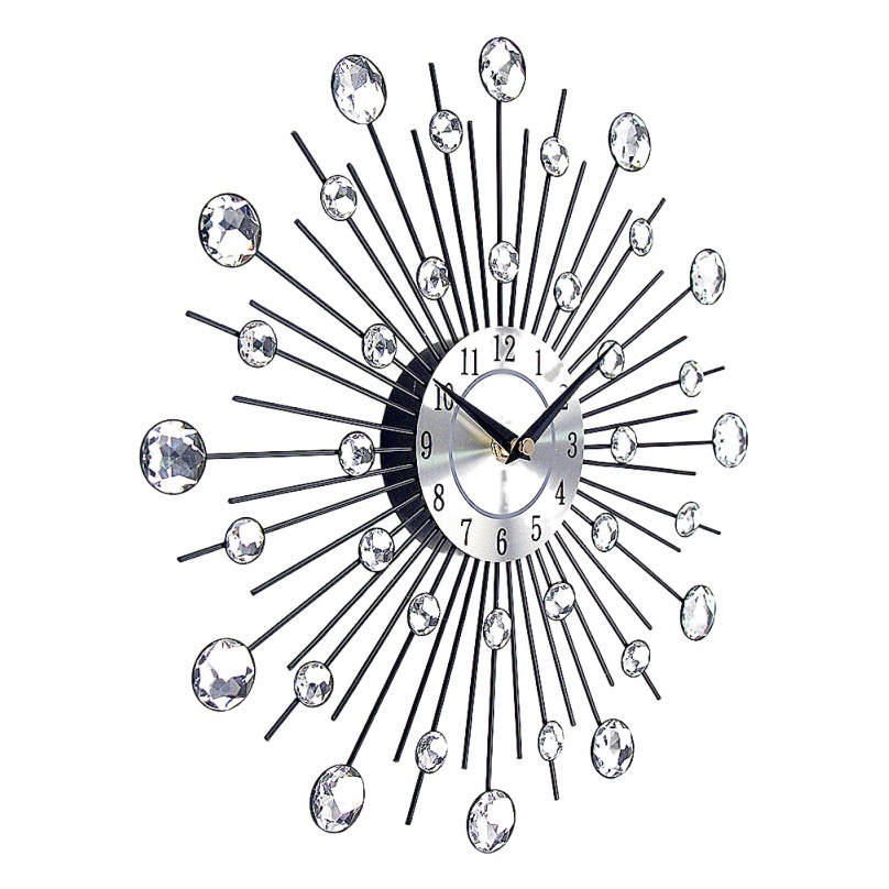 Luz de moda de estilo europeo de lujo de cristal creativo Reloj de pared simple sala de estar reloj Hogar personalizado reloj electrónico Reloj de pared colgante