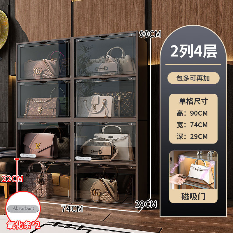 Gabinete de almacenamiento de bolsos para el hogar muestra almacenamiento de artefactos bolsos estantes de almacenamiento caja de exhibición del dormitorio gabinete de piso de madera maciza rejilla