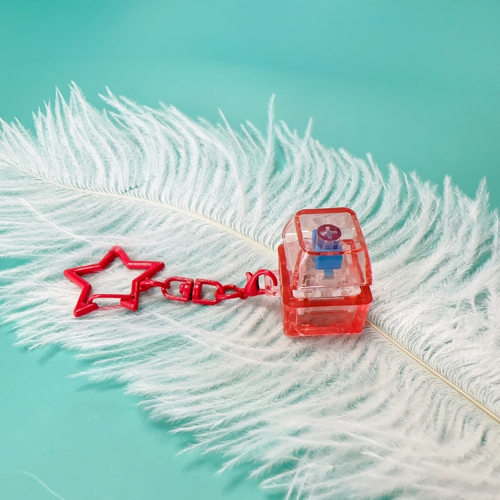 Pc single button-red star chain