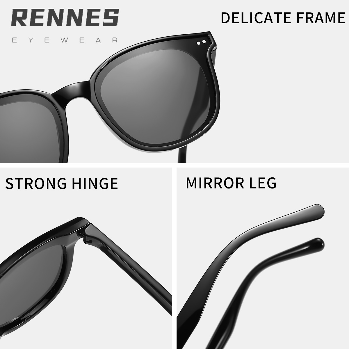 Gafas de sol para exteriores al por mayor transfronterizas para niños de nuevo estilo, color caramelo, marco de uñas de arroz, gafas de sol de alta gama para bebés lindos