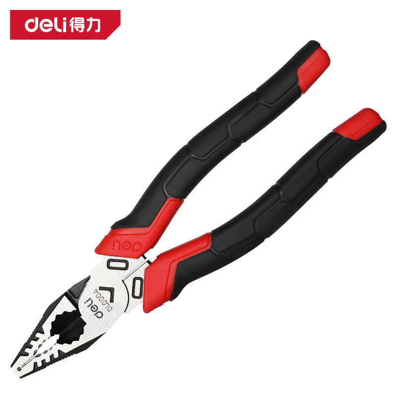 得力省力型钢丝钳老虎钳家用电工平口工业级便携剪断钳DL0004 5