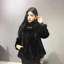 大码2025时尚秋冬新款仿水貂皮仿皮草女士大衣中长款连帽年轻款