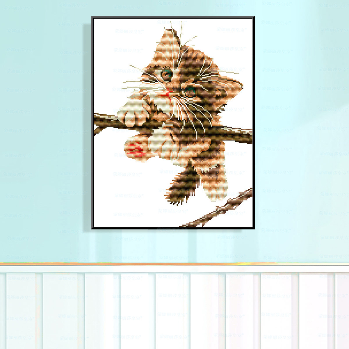 Mona Lisa Royal Crosspoint Sky Cat nuevo lindo moderno decoración de dormitorio bordado a mano image 6