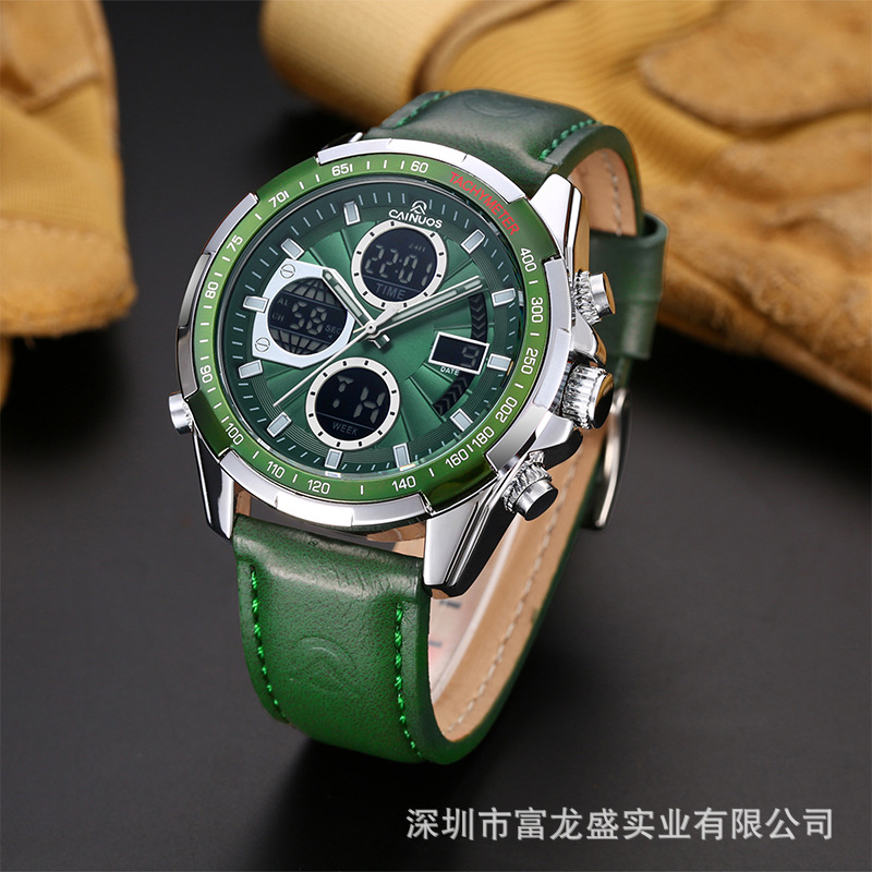 CAINUOS New 2024 Waterproof Luminous Multifunctional Quartz Electronic Watch Trend Large Dial Dual Display Electronic Watch