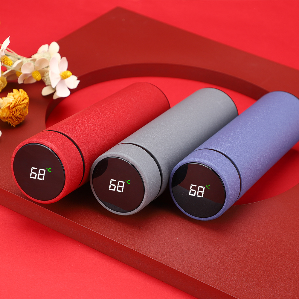 显示温度智能保温杯防掉漆304不锈钢水杯男士 高档泡茶可定制logo|ms