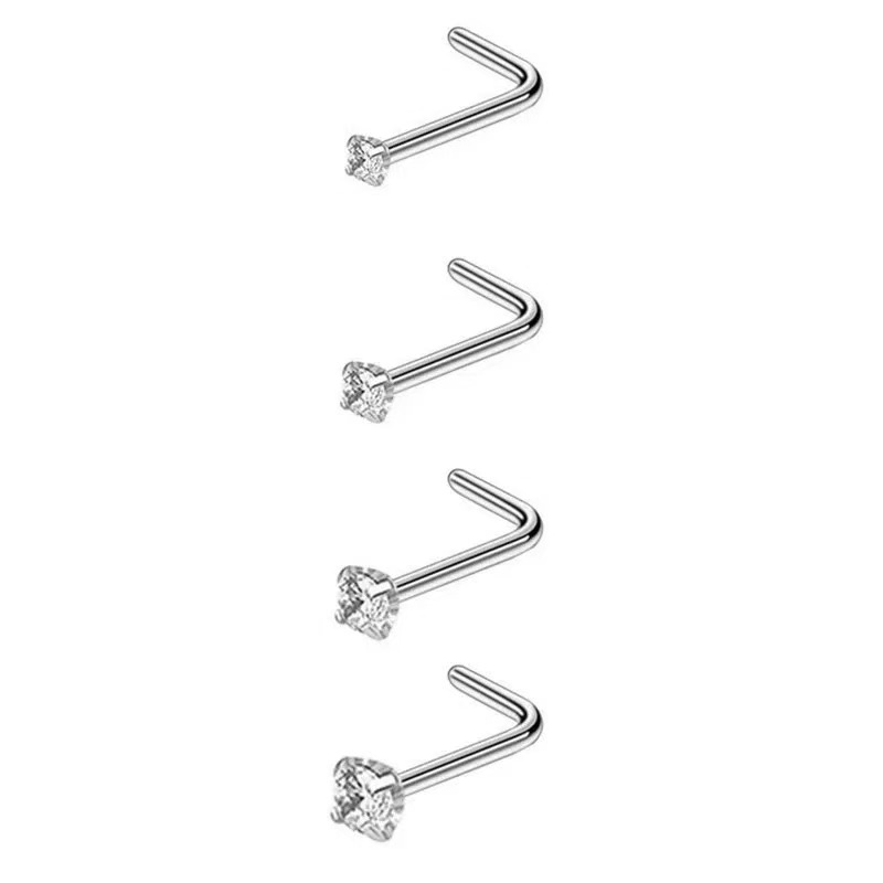 Piercing naso in acciaio inossidabile con zircone rotondo donna_voghion.com