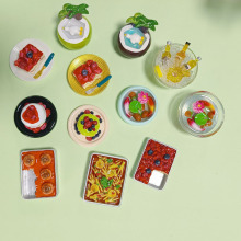 创意食玩树脂冰箱贴仿真网红躺平鸭草莓提拉米苏食物磁力贴贴装饰