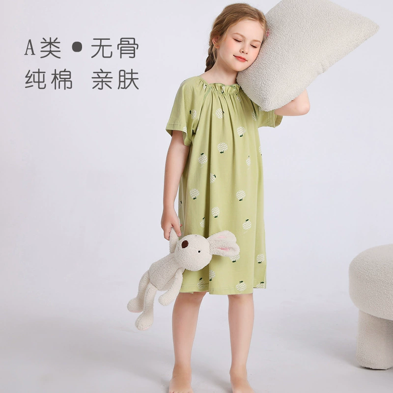 Cotton summer pijama, children's skirt for princess, family style, for teenagers, plus size, loose fit