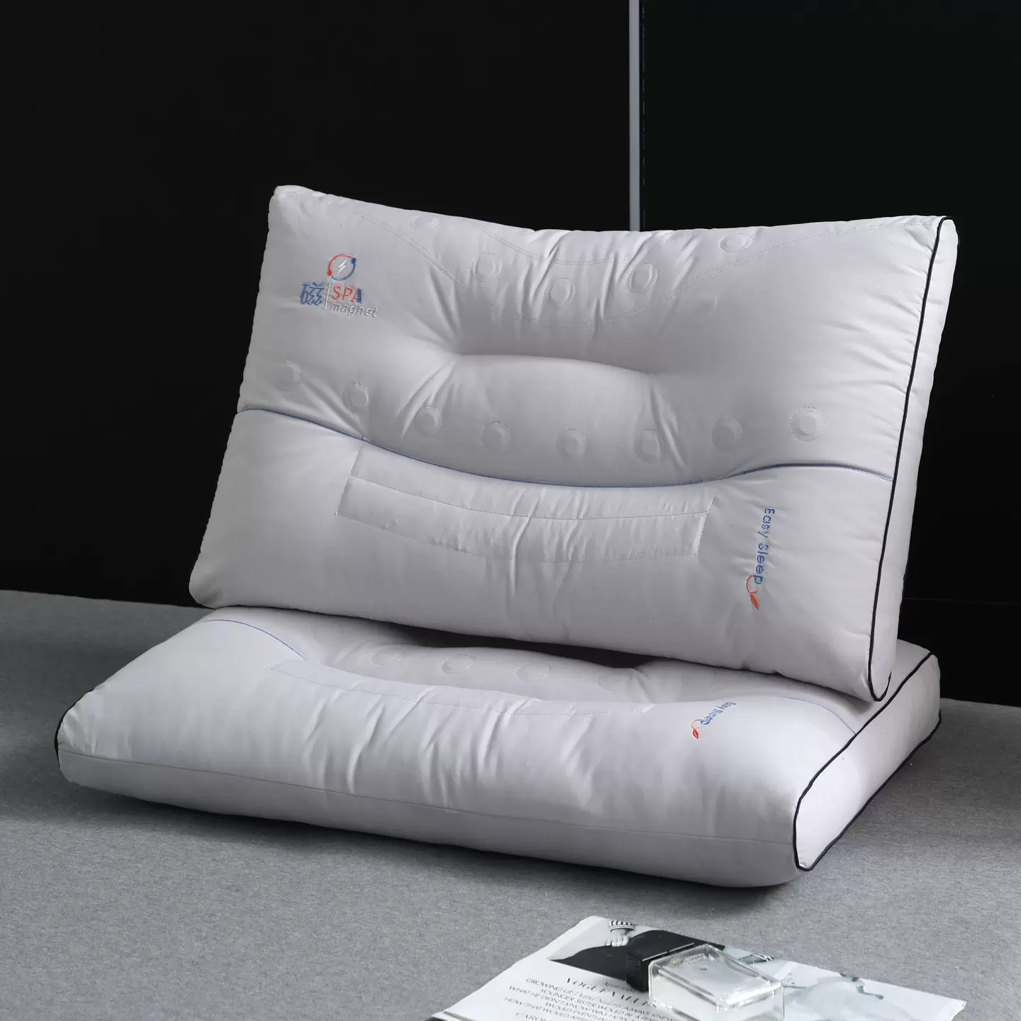 磁石spa护颈椎助睡眠专用枕芯单只一对装家用护颈枕不塌陷枕头芯