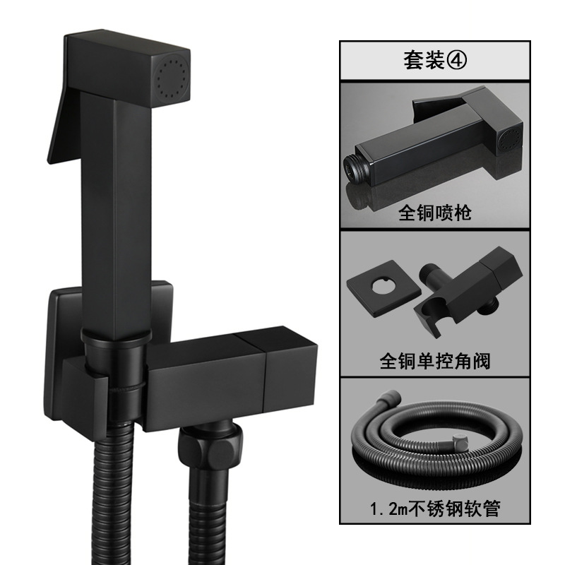 Limpiador de inodoro totalmente de cobre, enjuague presurizado, una entrada y una salida, pistola rociadora de inodoro, kit de pistola de descarga de inodoro