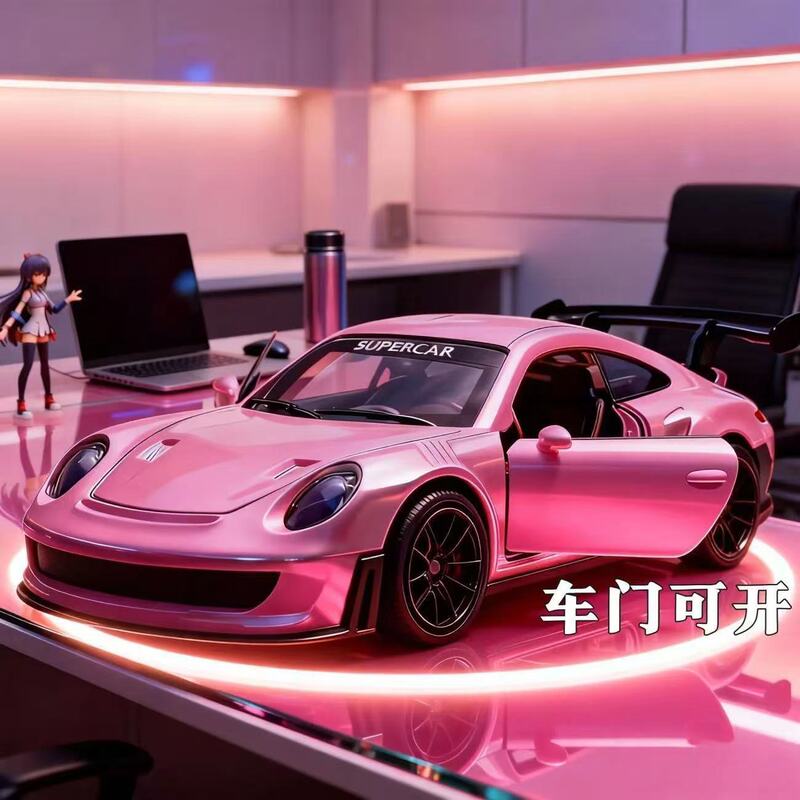 Cross-Border 1:36 Scale Porsche Double-Door 911 Gt3 Alloy Simulation Car Model Toy Gift Decoration for Boys