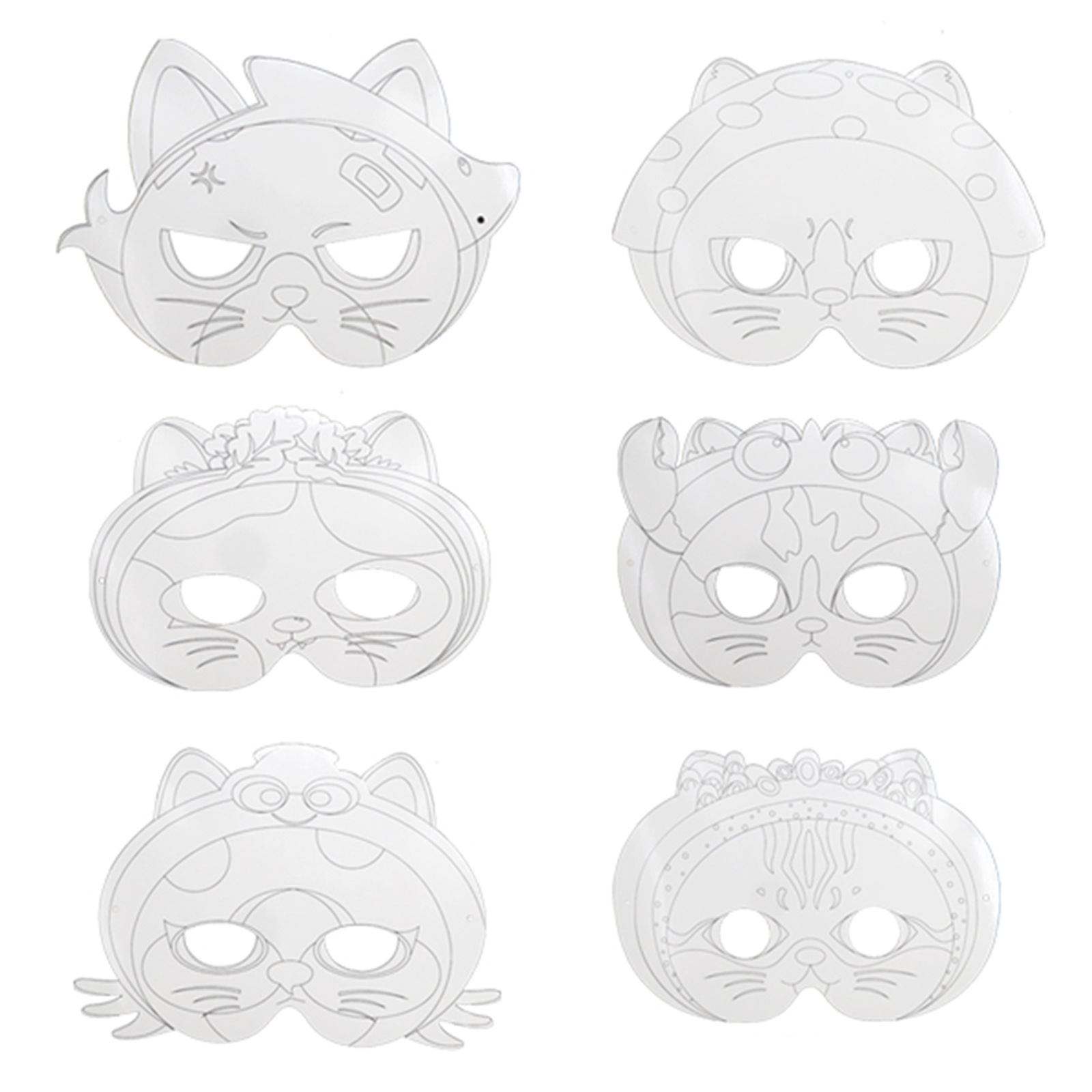 Tarjetas de papel DIY se pueden colorear carnaval nueva máscara para niños pintados máscara de mitad de cara fiesta espectáculo máscara de ojos al por mayor