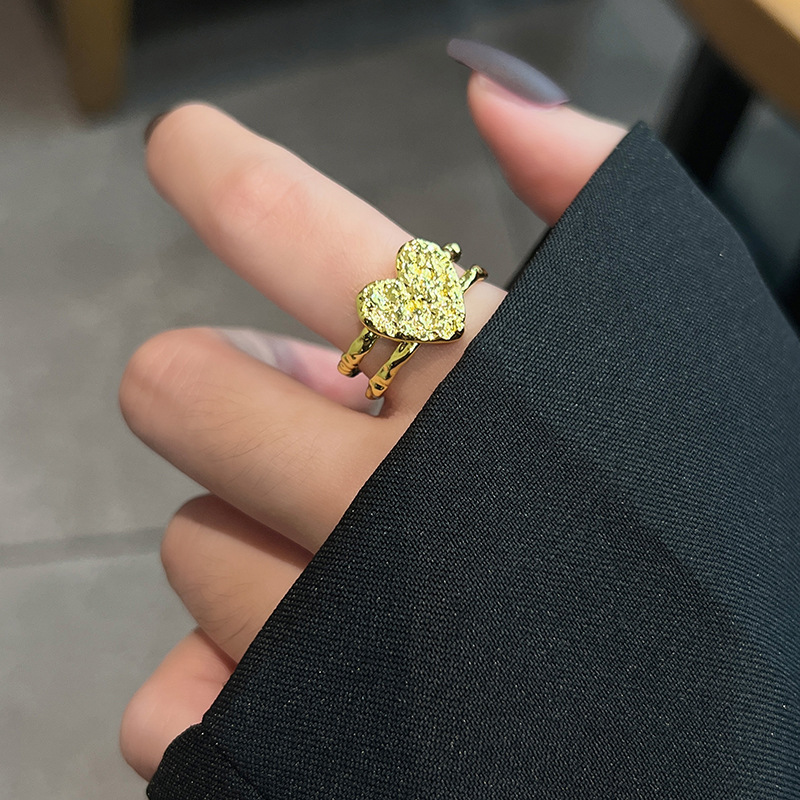 Retro Heart Shape Alloy Plating Womenu0027S Open Ring