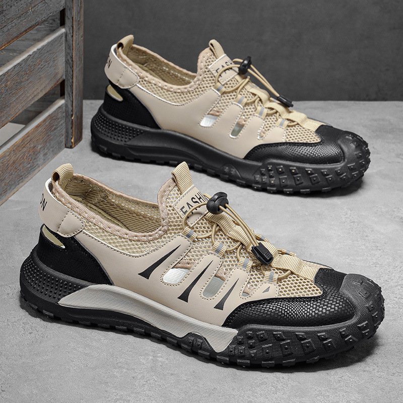 2026 verano para hombres Baotou Hole zapatos al aire libre nadar playa antideslizante de malla suave hueco zapatos casuales transpirables