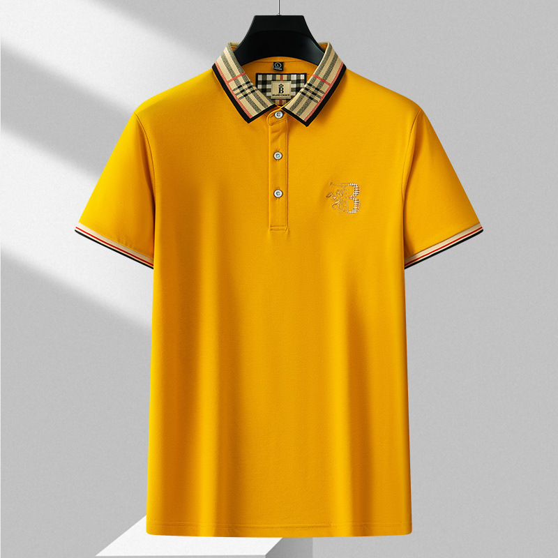 Men's Summer New Embroidered Short-Sleeved Fashion Casual Fit Business Polo Shirt Men's Lapel Men's Short-Sleeved