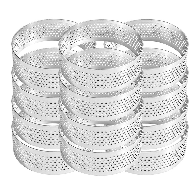 430 stainless steel 2.5cm high punched round tower ring French fruit…