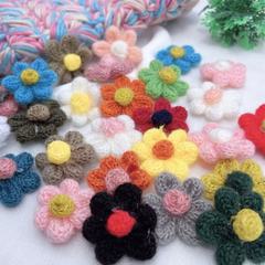 DIY 装飾花モヘア糸花手作りニット花衣類アクセサリー三次元手かぎ針編み花卸売