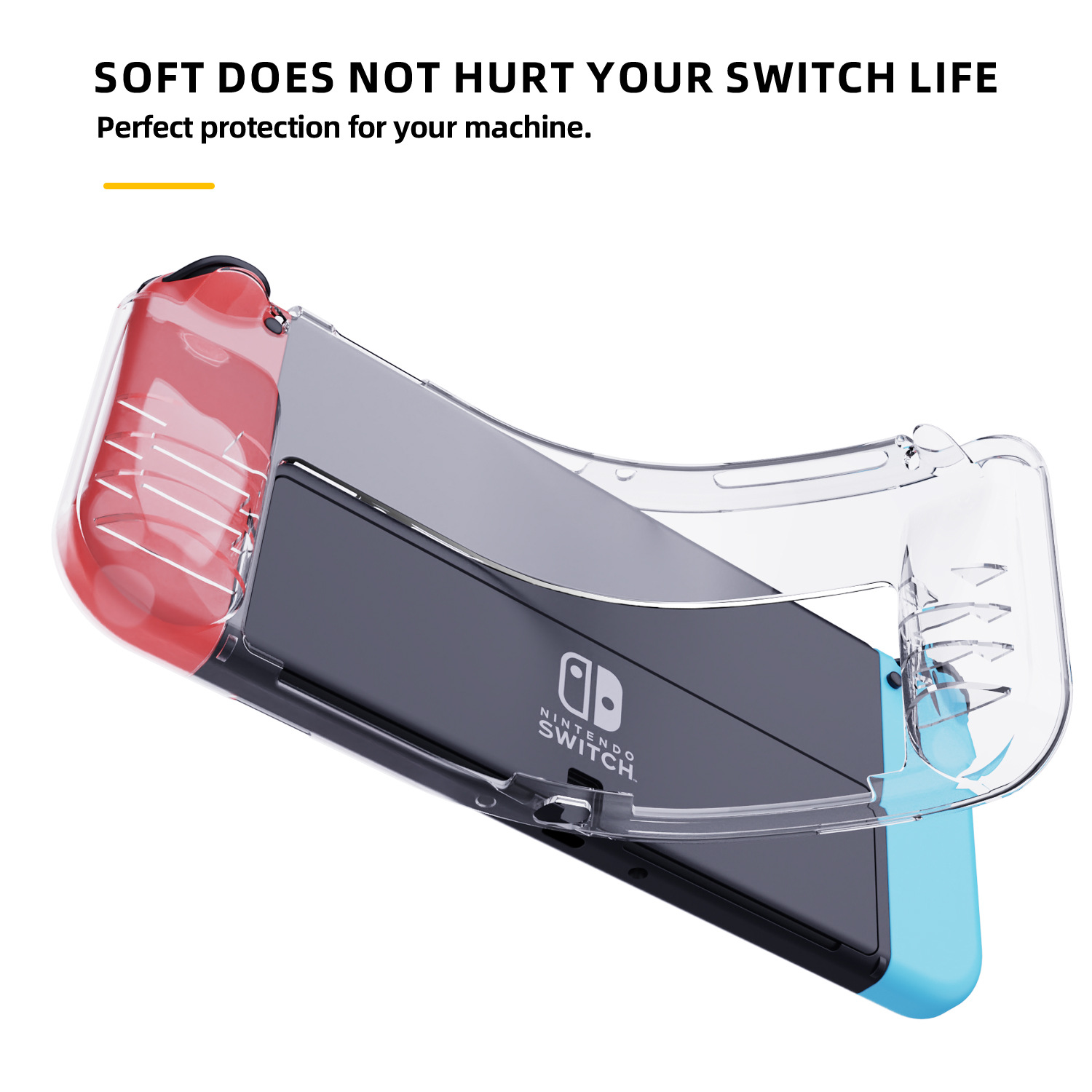 Interruptor de cáscara protectora transparente de la cáscara de Nintendo máquina de juego de pegamento flexible cubierta protectora se puede instalar con tarjeta de ventas directas de fábrica