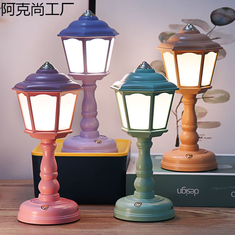 Retro-Style European-Style Study Desk Lamp, Rechargeable Night Light, Adjustable Color Temperature, Princess Style, Birthday Gift for Best Friend Retro-Style European-Style Study Desk Lamp, Rechargeable Night Light, Adjustable Color Temperature, Princess Style, Birthday Gift for Best Friend