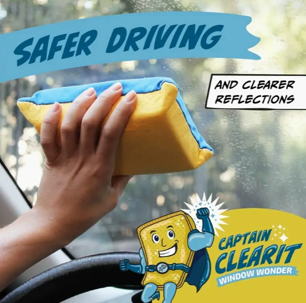 Многофункциональный автомобиль протирает автомобиль губчатый блок Двусторонний бархатный губчатый блок Window Defogging Sponge