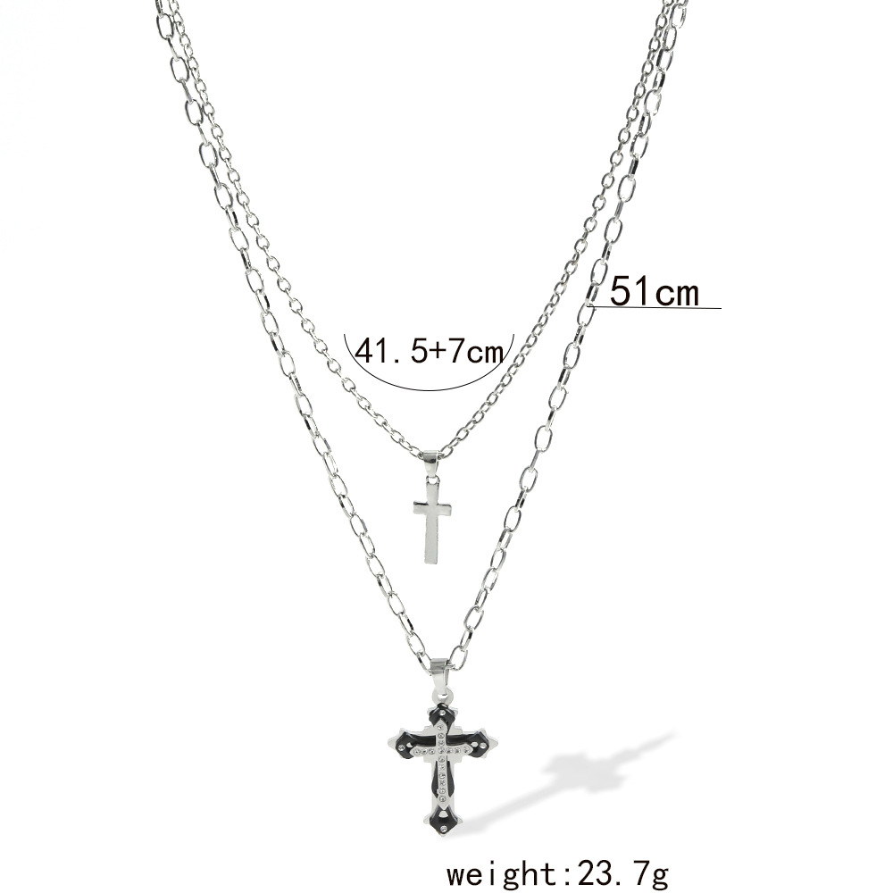 Simple Style Cross Heart Shape Wings Alloy Plating Necklace