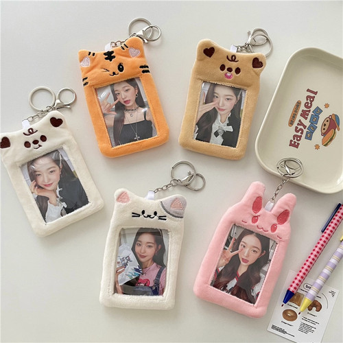 ins original plush card holder Korean campus cute animal meal card polaroid idol card display pendant