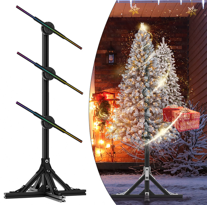 Cross-border 3d holographic fan screen rotating display simulation Christmas tree vertical advertising machine Christmas delivery decorative lights Cross-border 3d holographic fan screen rotating display simulation Christmas tree vertical advertising machine Christmas delivery decorative lights