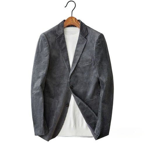 Men's Spring and Autumn New Striped Retro Business Slim Fit Stylish Casual Suit Jacket