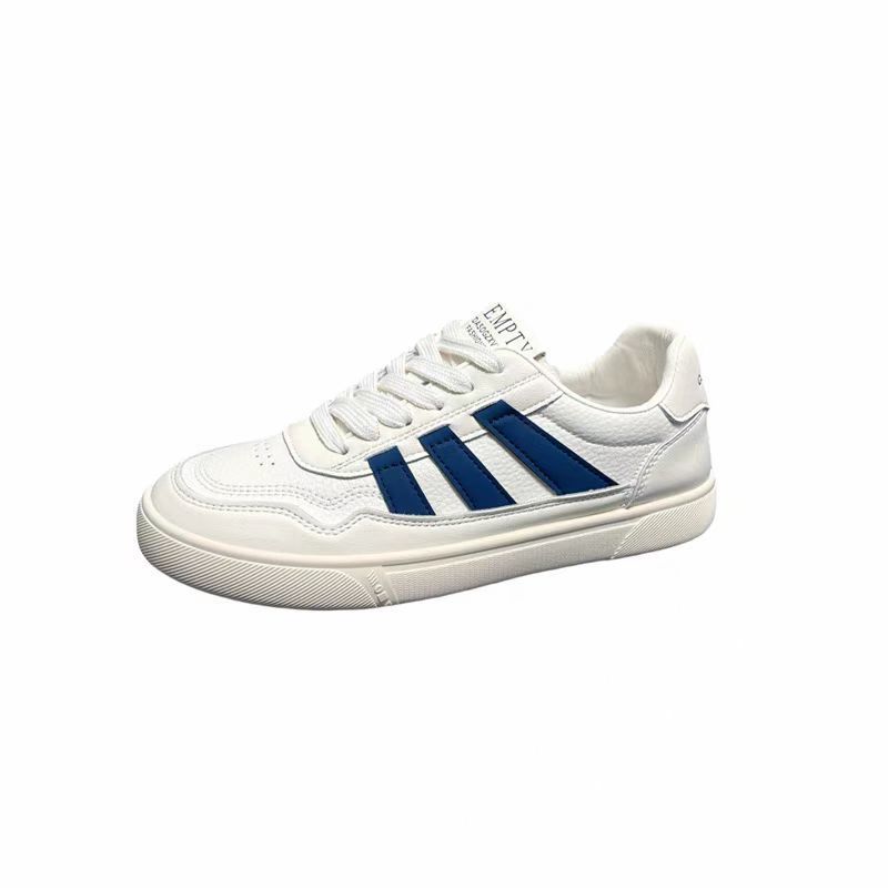 Zapatos de mujer de cuero zapatos blancos mujeres 2025 primavera nuevo estilo rayas planas todo fósforo deportes y zapatos de tablero casual