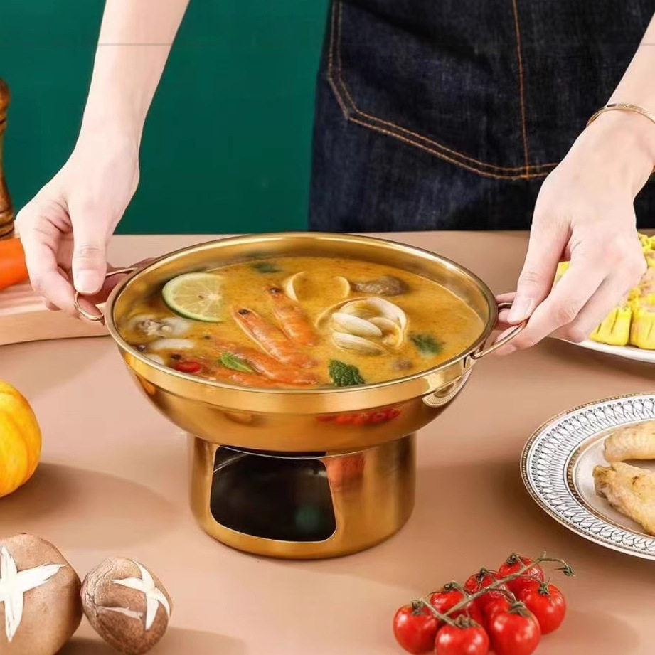 Solid Alcohol Dry Boiler Tom Yum Soup Seafood Pot Alcohol Stove Outdoor Home Dormitory Hot Pot Internet Celebrity Cake Bowl