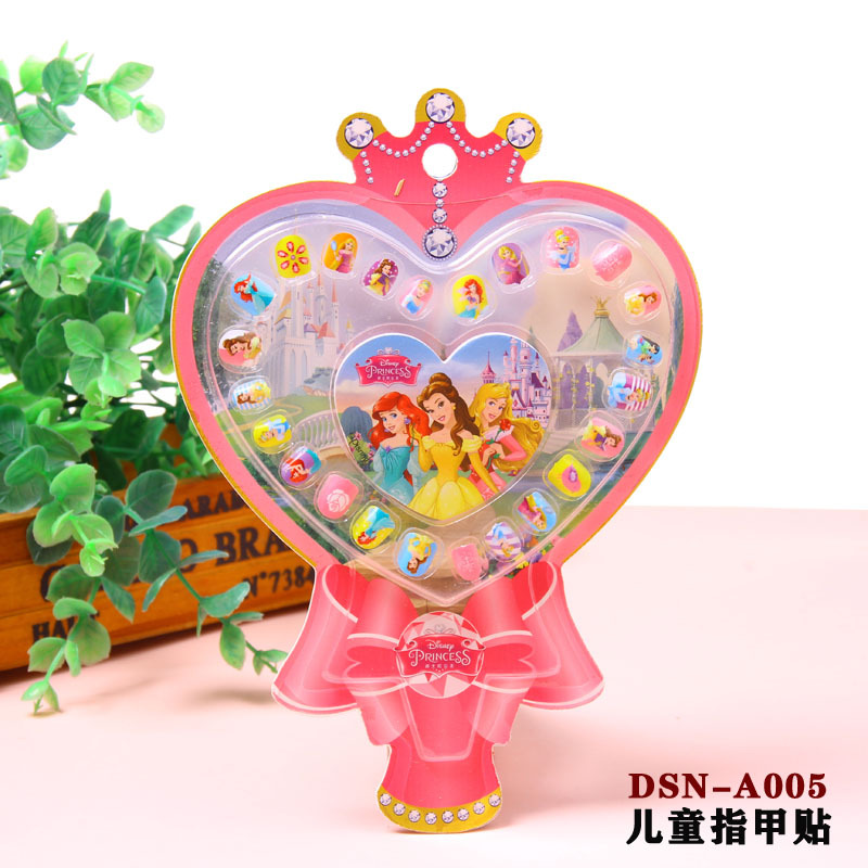 Genuino autorizado de los niños de dibujos animados de diamantes Pegatinas de oído hielo princesa uñas pegatinas chica uñas pegatinas con lima de uñas