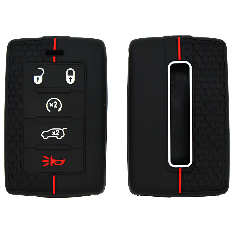 Suitable for Commander 5-Key Wagoneer Grand Cherokee Jeep Wrangler Textured Car Silicone Key Cover