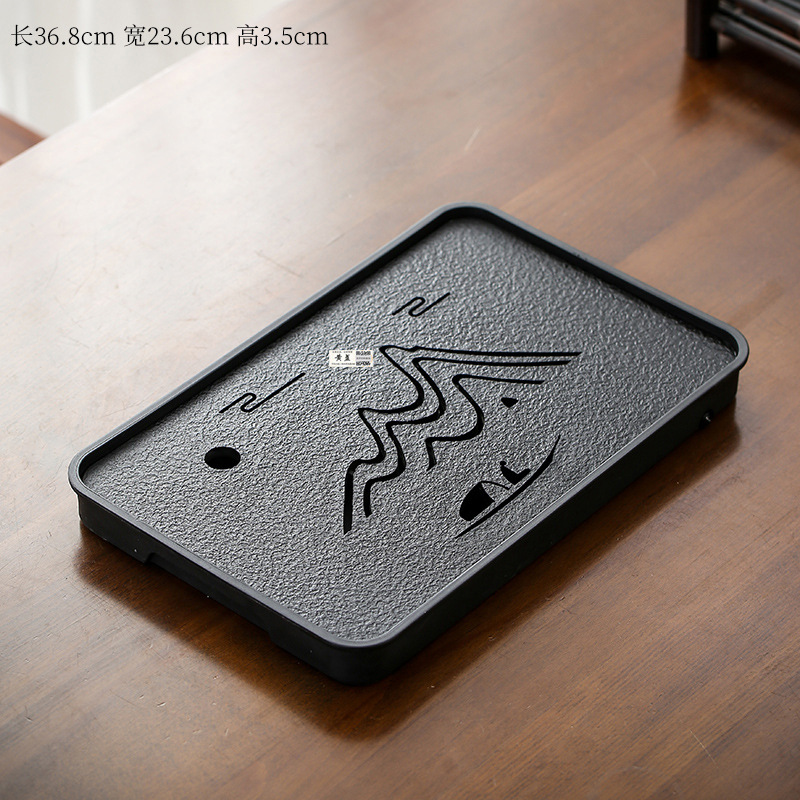 (가운데) 먼 산 플랫폼 모방 우진 스톤 티 트레이 36*23