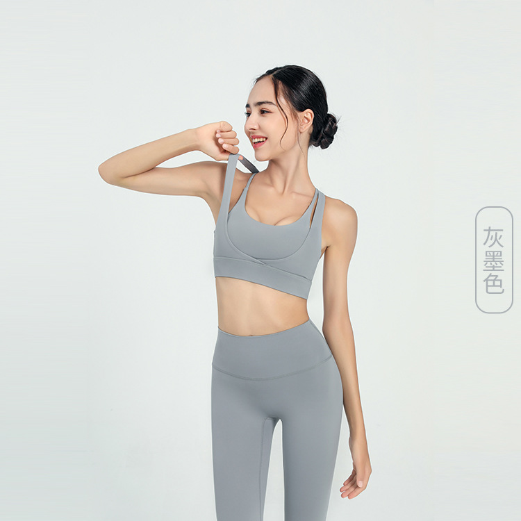 Doble correa de hombro ropa interior deportiva espalda a prueba golpes correr push up entrenamiento chaleco se puede usar fuera fitness ropa yoga sujetador