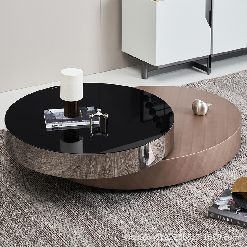 Italian light luxury round rotary rotary coffee table minimalist…
